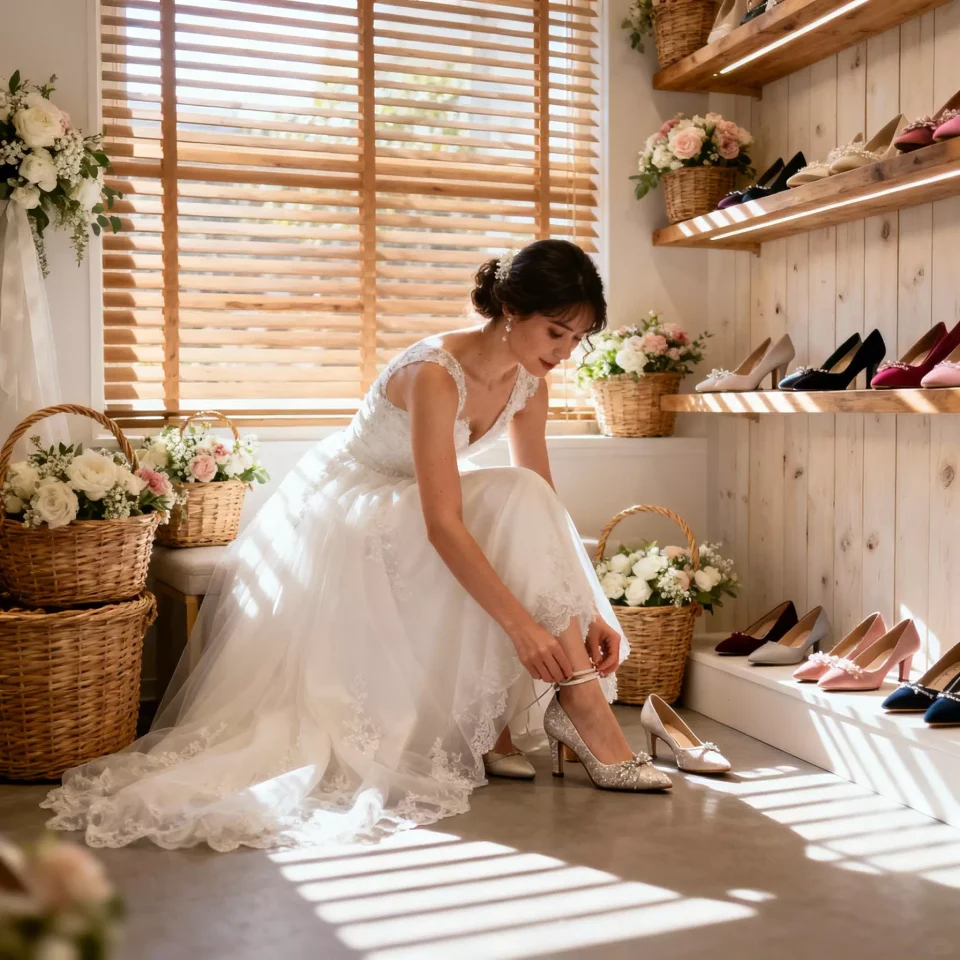 choisir des chaussures qui vont avec robe mariee